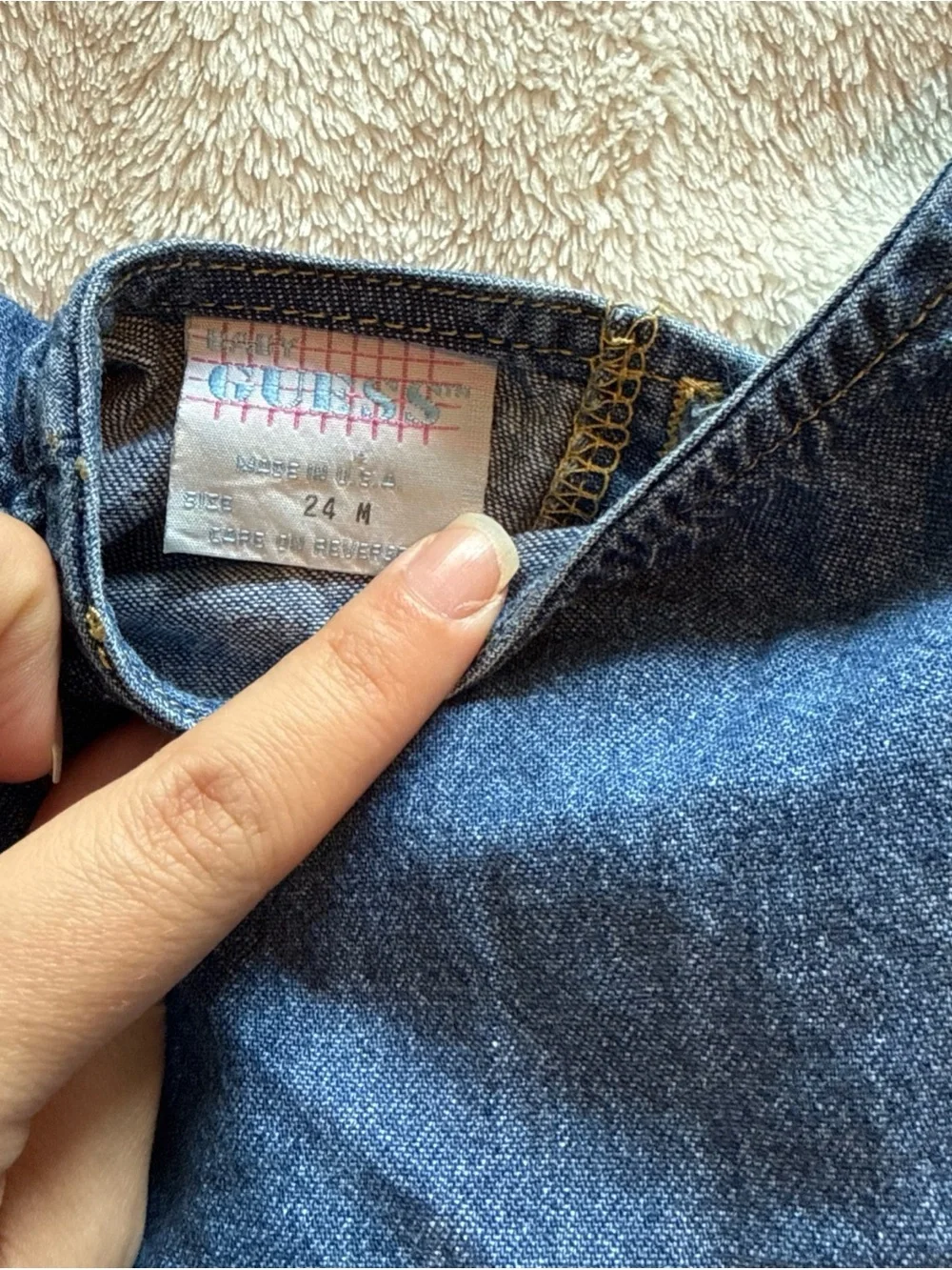 GUESS Jeans Vintage 90s Toddler Denim Romper 24month Made In USA